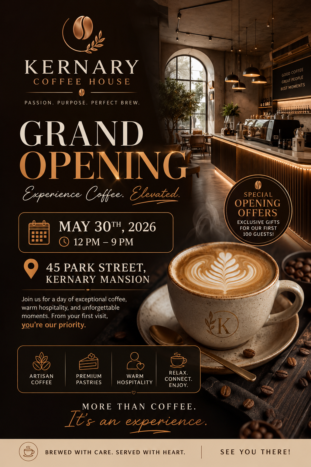 coffee shop opening flyer