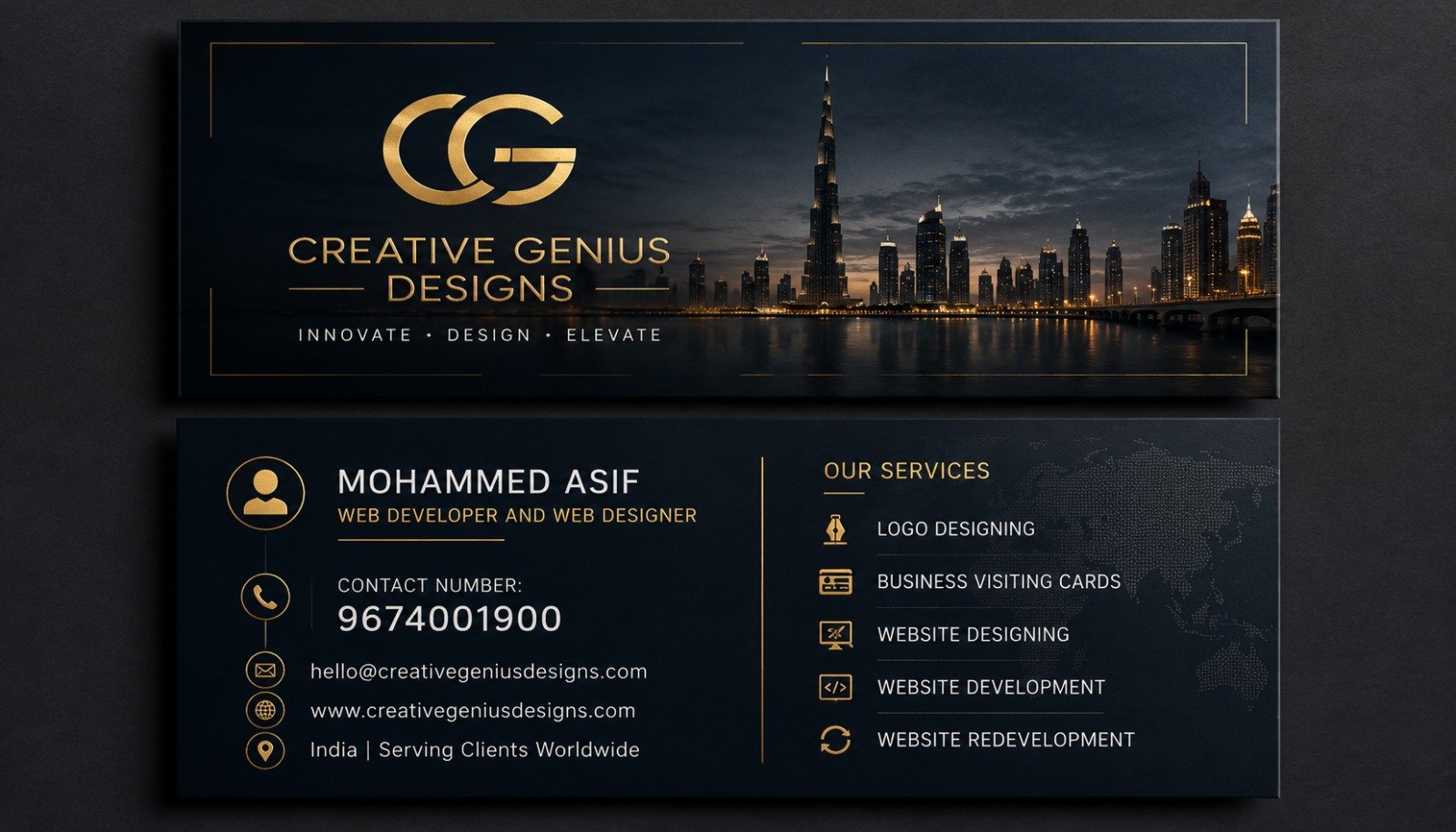creative genius visiting card