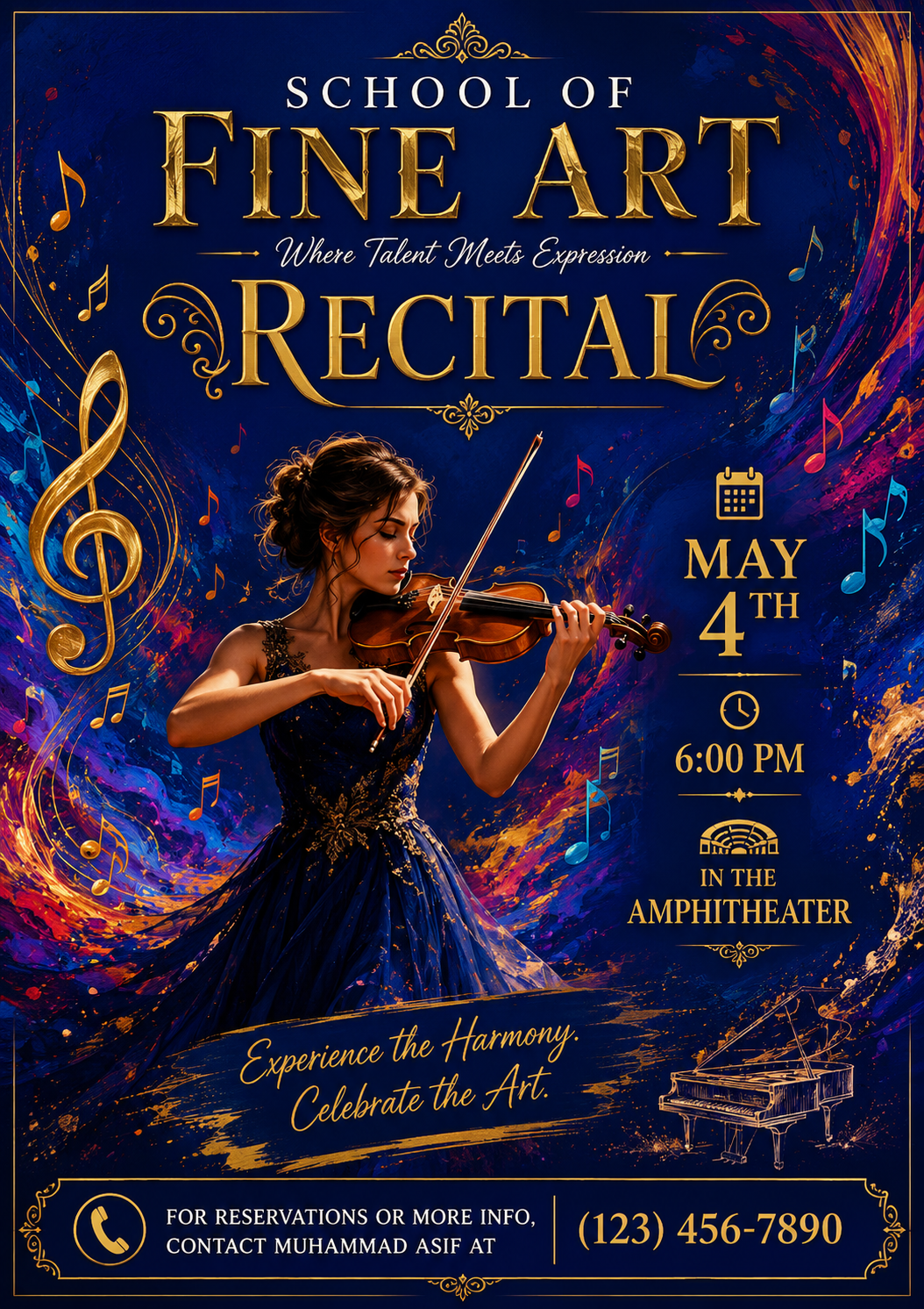 fine art recital promotional flyer image